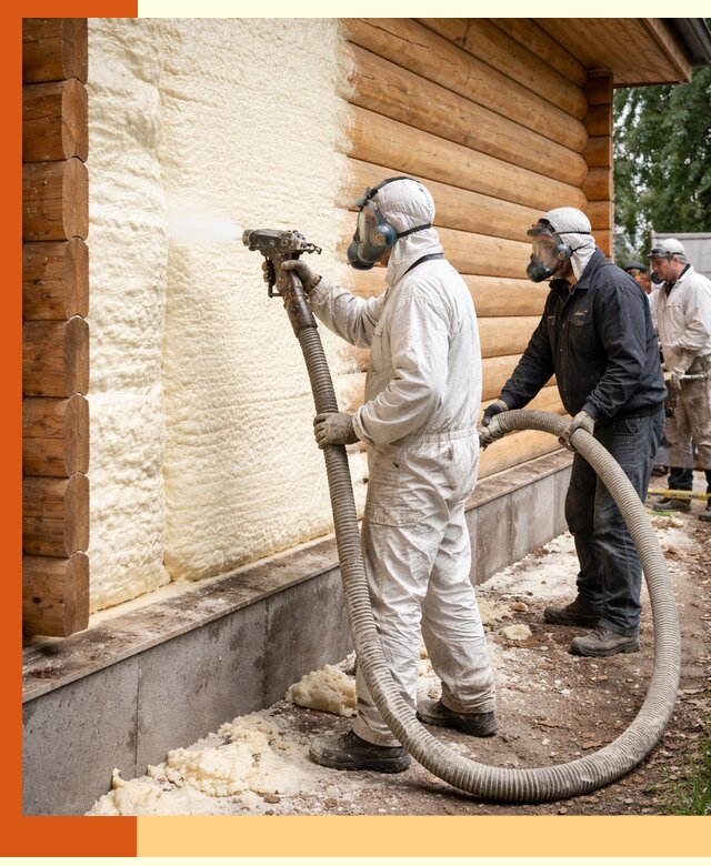 Утепление дома из бруса пенополиуретаном в чусовом